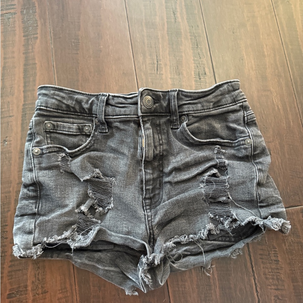 Aeropostale Black Vintage High Rise Shorty Jean Shorts